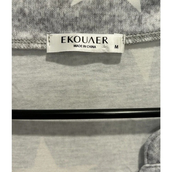 EKOUAER Sleep Shirt Night Gown‎ Button Front Womens Medium Stars Oversized - Picture 6 of 11